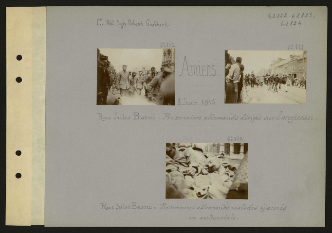 Amiens. Rue Jules Barni : prisonniers allemands dirigés sur Longueau
