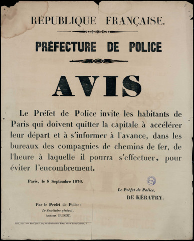 Le préfet… Invite les habitants de Paris qui doivent quitter Paris à accélerer…