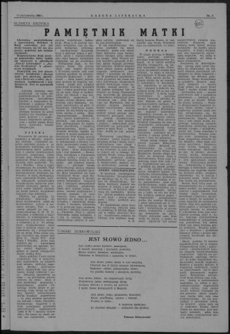 Gazeta Literacka (1950: n°2-5)  Sous-Titre : Dodatek miesieczny Gazety Niedzielnej