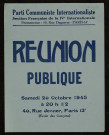 Parti communiste internationaliste : réunion publique, mardi 20 octobre 1945