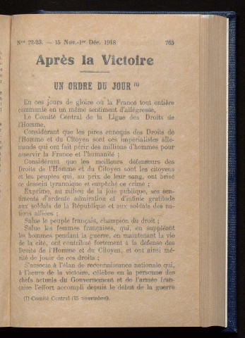 Décembre 1918 - Bulletin des Droits de l'Homme