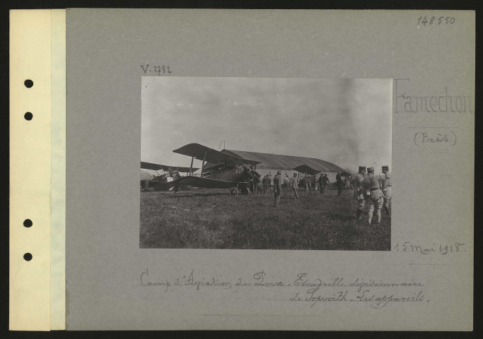 Famechon (près). Camp d'aviation de Poix. Escadrille divisionnaire de Sopwith. Les appareils