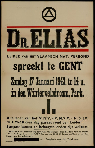 Dr. Elias leider van het Vlaamsch nat. Verbond spreekt te Gent...