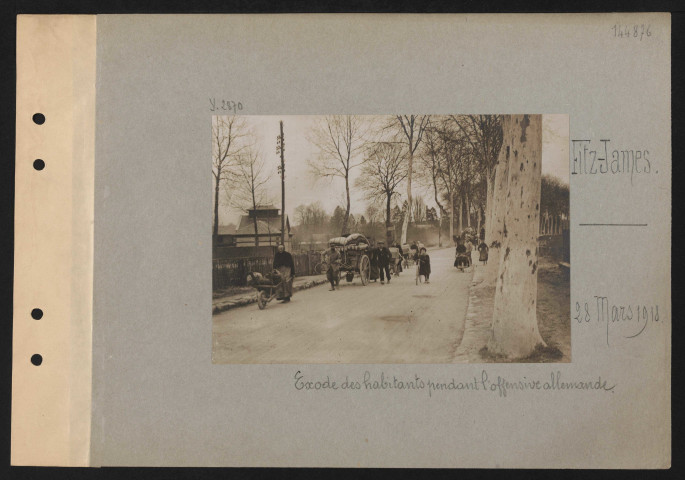 Fitz-James. Exode des habitants pendant l'offensive allemande