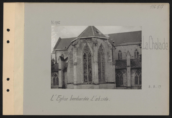 La Chalade. L'église bombardée. L'abside