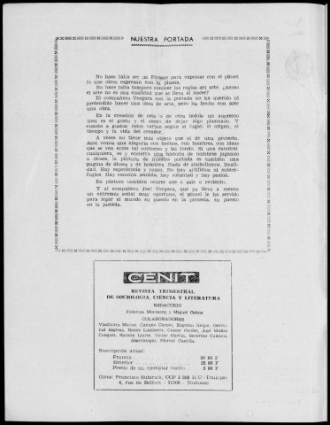 Cénit (1980 ; n° 229 - 230). Sous-Titre : Revista de sociología, ciencia y literatura