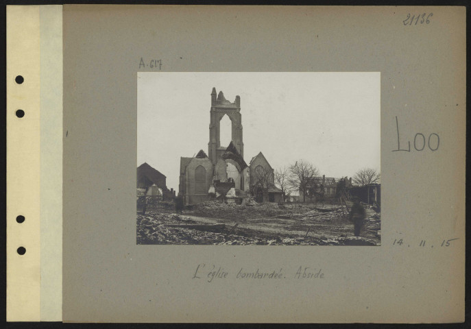 Loo. L'église bombardée. Abside