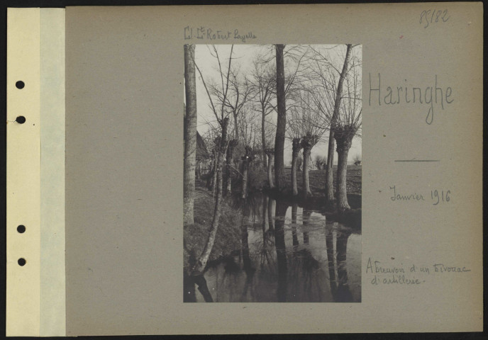 Haringhe. Abreuvoir d'un bivouac d'artillerie