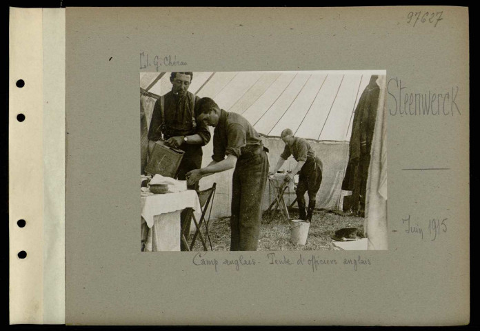 Steenwerck. Camp anglais. Tente d'officiers anglais