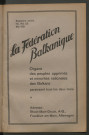 Mai 1931 - La Fédération balkanique