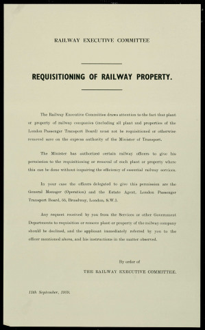 Requisitionning of railway property