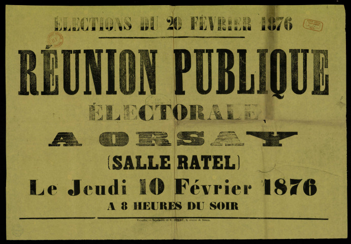Réunion publique électorale à Orsay
