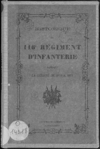 Historique du 116ème régiment d'infanterie