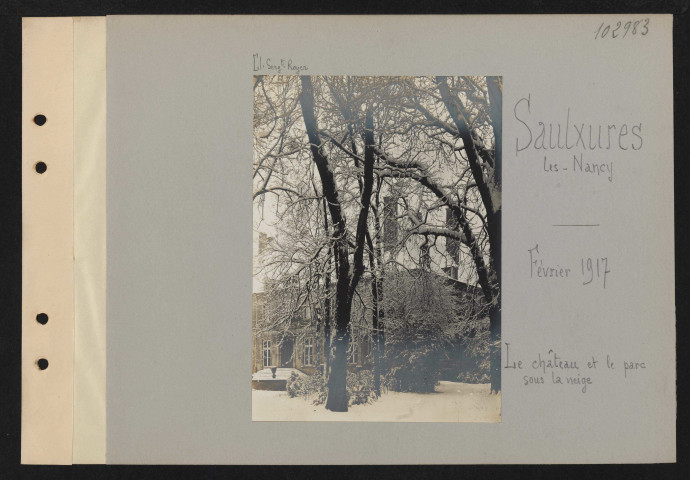Saulxures-lès-Nancy. Le château et le parc sous la neige