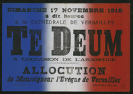 Cathédrale de Versailles : Te Deum à l'occasion de l'armistice