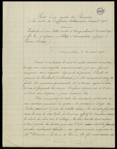 Récit d'un exode des Flandres suite à la percée allemande sur la Lys en avril 1918