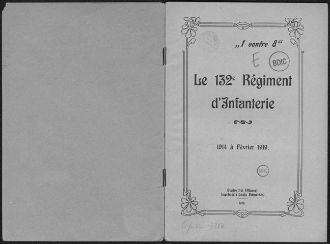 Historique du 132ème régiment d'infanterie
