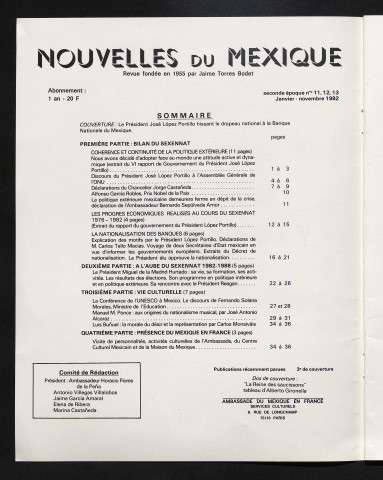 Nouvelles du Mexique - 1982