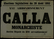 Élections Législatives : Calla Monarchiste