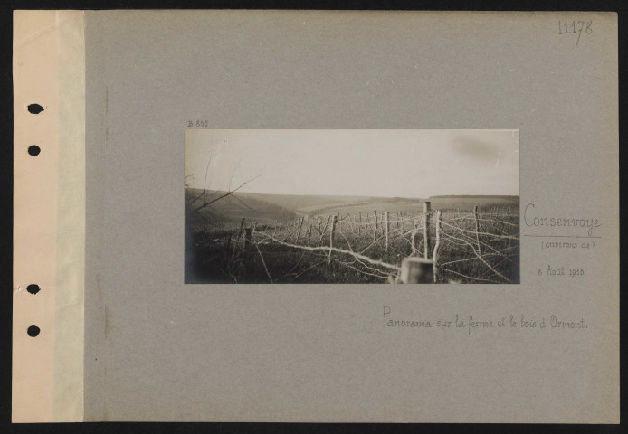 Consenvoye (environs de). Panorama sur la ferme et le bois d'Ormont