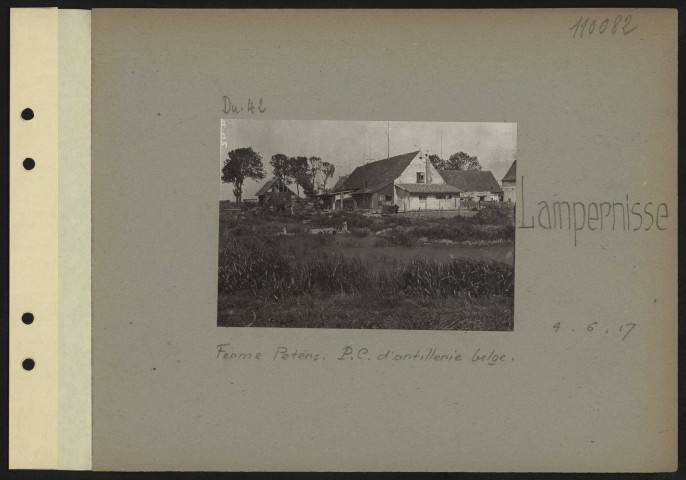 Lampernisse. Ferme Peters. PC d'artillerie belge