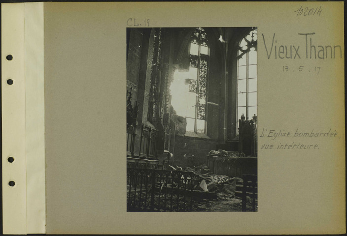 Vieux-Thann. L'église bombardée, vue intérieure