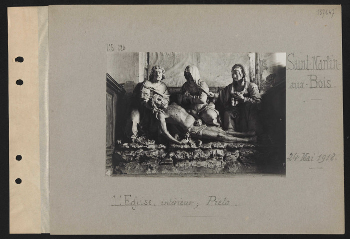 Saint-Martin-aux-Bois. L'église : intérieur ; Pieta