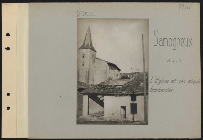 Samogneux. L'église et ses abords bombardés
