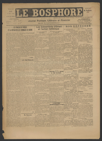 Juillet 1920 - Le Bosphore