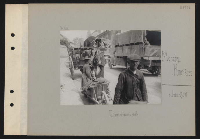 Monchy-Humières. Convoi d'évacués civils