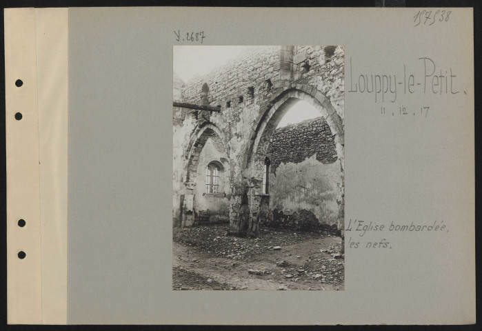 Louppy-le-Petit. L'église bombardée, les nefs