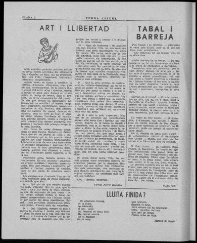 Terra Lliure (1980 : n° 60-66). Sous-Titre : Butlletí de la Regional Catalana C.N.T [puis] Butlletí interior de l'Agrupació Catalana C.N.T. (Exterior)