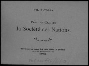 Pour et contre la Société des Nations