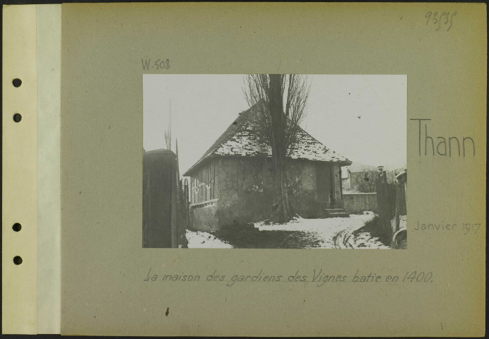 Thann. La maison des gardiens des vignes batie en 1400