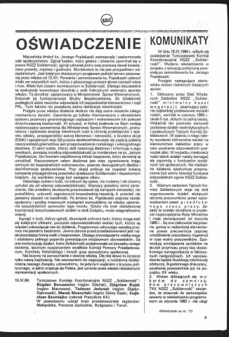 Kontakt (1985; n°1 (33)- n°12 (44)) Sous-Titre : Miesiecznik redagowany przez czlonkow i wspolpracownikow NSZZ Solidarnosc