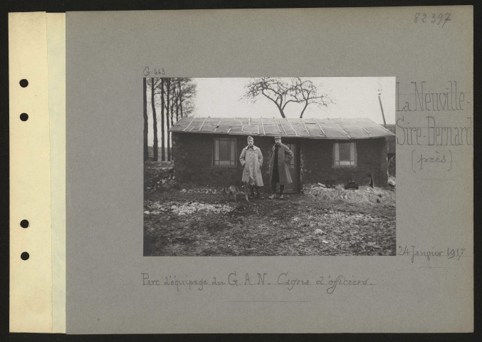 La Neuville-Sire-Bernard (près). Parc d'équipage du groupe d'armée du nord. Cagna d'officiers