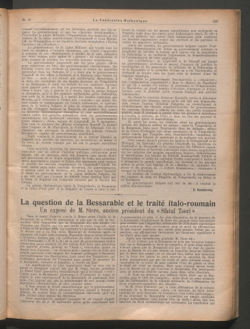 Octobre 1926 - La Fédération balkanique