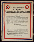 1er anniversaire de l'entrée des troupes Françaises à Strasbourg