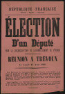 Élection d'un député pour la circonscription de l'arrondissement de Trévoux : Réunion Lundi 15 août 1881