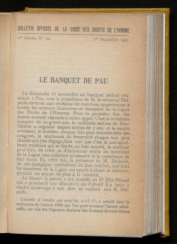 Décembre 1901 - Bulletin officiel de la Ligue des Droits de l'Homme