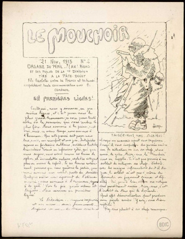 Le mouchoir : n° 02, Sous-Titre : Organe du péril (Ah! Rions)