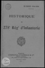 Historique du 278ème régiment d'infanterie