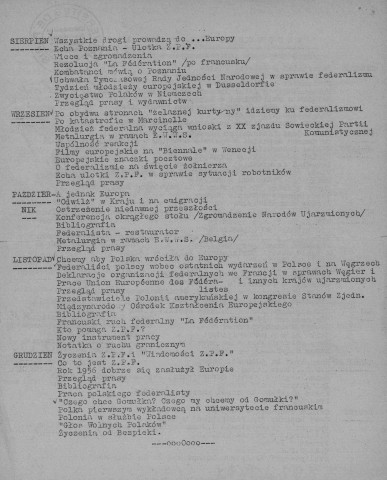 Wiadomosci Zwiazku Polskich Federalistow (1956 ; n°1-12)  Sous-Titre : Biuletyn wewnetrzny Okregu Kontynentalnego  Autre titre : Informations de l'Union des Fédéralistes Polonais