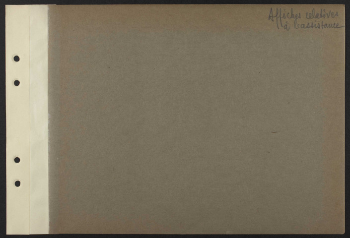 Intercalaire "Affiches relatives à l'assistance"