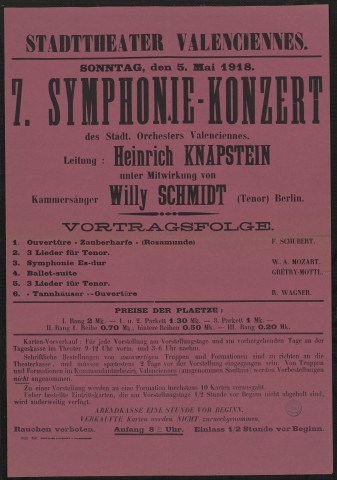 Stadttheater Valenciennes : 7. Symphonie-Konzert