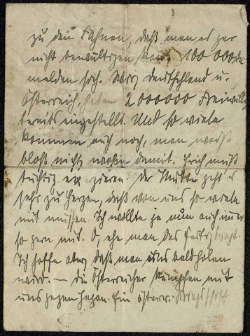 Lettre trouvée par M. Chamaron sur le champ de bataille de la Marne, aux environs de Mourmelon-le-Grand.
