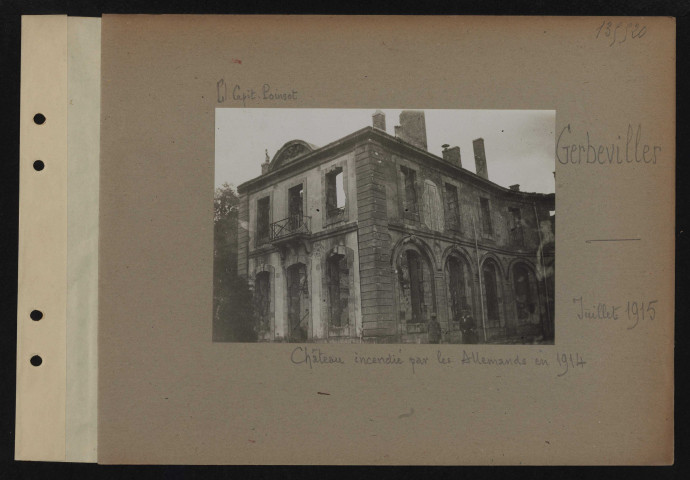 Gerbéviller. Château incendié par les Allemands en 1914