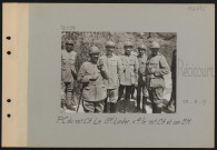 Récicourt. PC du 13e CA. Le général Linder commandant le 13e CA et son EM