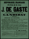 Elections de la Seine : J. de Gasté... Candidat