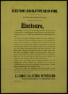 Le comité électoral républicain : protestation des électeurs de la 2e circonscription de Lille